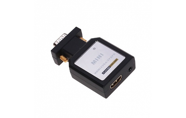 Активный мини конвертер / переходник HDMI на VGA / YPbPr компонент со звуком - 1