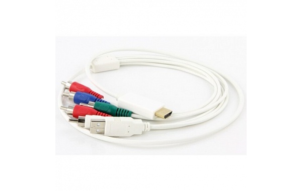Активный кабель-переходник с HDMI на компонентный / YPbPr сигнал со звуком, встроенным чипом-конвертером и питанием по USB